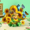 1pc Sunflowers Pop Up Card Handmade 3D Greeting Card Gift For Girl Woman Boss Best Friends; Birthday; Mothers Day; Valentines Day; Anniversary; Includ