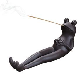 1pc Frog Incense Stick Holder - Ceramic Incense Burner Ash Catcher; Frog Aromatherapy Ornament For Yoga Meditation Spa Home Living Room Office Decor