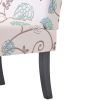 Upholstered Accent Armless Living Room Chair Set of 2 (Beige/Floral)