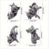 4pcs Planter Pot Hanger Miniatures, Fairy Garden Flower Pot Dragon Resin Statues, 3D Craft Climbing Decoration For Home Office Desktop Ornaments