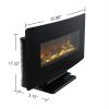 36 Inch Curved Front Electric Fireplace; Freestanding or Wall Mounted Electric Fireplace with Adjustable Flame Color & Remote Control