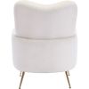 [EAT 3.3]Modern Teddy Short Plush Particle Armchair; Accent Chair with Golden Metal Legs and High Back for Living Room; Lounge; White