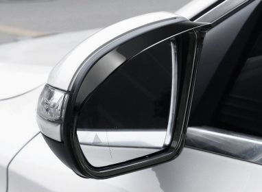 Electroplated Back Adhesive Paste Rearview Mirror Rainshield (Option: New Class C Piano Black)