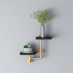 Port Style Water Pipe Storage Rack Partition (Option: Gold Paired Black Noodle-Double headed)