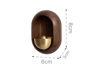 Solid Wood Hanging Door Bell Housewarming Gift Household Use (Option: Small black walnut wood)