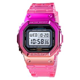 Transparent Belt Sports Watch Female (Option: Rose electroplating)