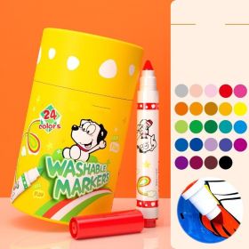 Children's Watercolor Pen Set Skin Friendly And Washable Color Pen (Option: 24pcs cone head)