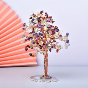 Natural Crystal Crushed Stone Fortune Tree Ornaments (Option: Colored)