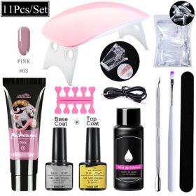 Shiny Transparent Gel Lengthening Nail Set (Option: 11PCSPGP003)