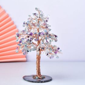 Natural Crystal Crushed Stone Fortune Tree Ornaments (Option: Fluorite)