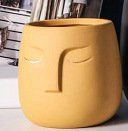 Nordic Abstract Figure Flower Pot Home Decoration Living Room Vase (Option: Yellow-16.5x16.5cm)