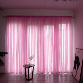 Simple And Modern Balcony Solid Color Gauze Curtain (Option: Rose red-2x2.7Hook)