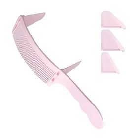 Men's Haircut, Round Head, Flat Comb, Curved Comb (Color: Pink)