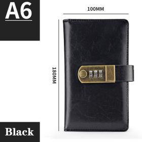 A5 Password Lock Diary Business Office Creative (Option: Black-Small)