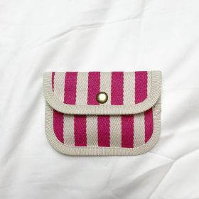 Retro Color Clash Waterproof Canvas Card Case (Option: One Quarter Rose Stripes)