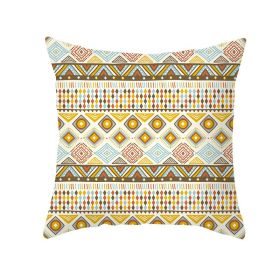 Fashionable Geometric Retro Linen Pillowcase (Option: 3 Style-45X45cm)