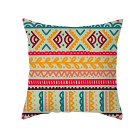 Fashionable Geometric Retro Linen Pillowcase (Option: 5 Style-45X45cm)