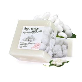 Natural Handmade Goat's Milk Silk Cleansing Soap Cleansing Bath (Option: Silk Protein-English Tags)