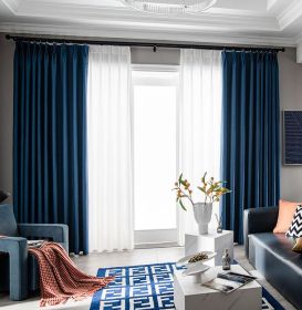 Thicken Shading Professional Sound-absorbing Super-strong Full-cloth Soundproof Curtain For Bedroom (Option: Navy Blue-3M)