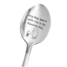 Valentine's Day Gift Engraved Stainless Steel Long-handled Spoon (Option: 10 Style)