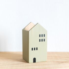 Desktop Cute Bookshelf Stationery Pen Holder (Option: Moss Green High)