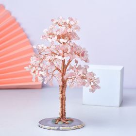 Natural Crystal Crushed Stone Fortune Tree Ornaments (Option: Pink Crystal)