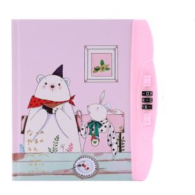 Can Change Password With Lock Diary For Male Students (Option: Cute Fun Afternoon Tea Pink Ra)