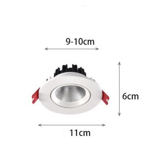 Household Wall Washing Lamp COB Spotlight Led Sky Lamp Angle Adjustable (Option: 12w-4000K)