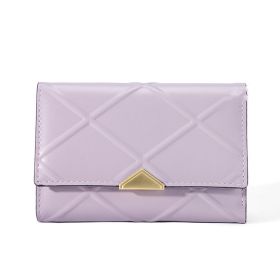 Women's Fashion Diamond Triangle Wallet (Color: Purple)