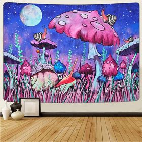 Living Room Bedroom Cartoon Snail Mushroom Print Decorative Tapestry (Option: 2 Style-150x300CM)