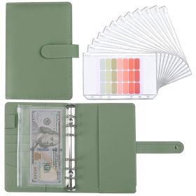 Leather Loose Leaf Macaron Notebook (Option: Green-A6)