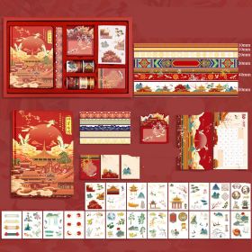 Ancient Style Hand Book Tape Stickers Sticky Notes Gift Box (Option: Shenxiao Gift Box)