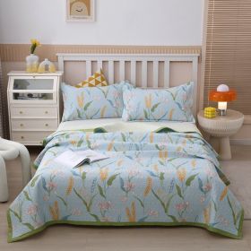 New Cotton Bed Cover Three-piece Set (Option: Rice fragrance-Single bed cover 230x250cm)