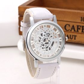 Men's Fashion Hollow Belt Watch (Option: Silver white)