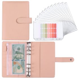 Leather Loose Leaf Macaron Notebook (Option: Pink-A5)