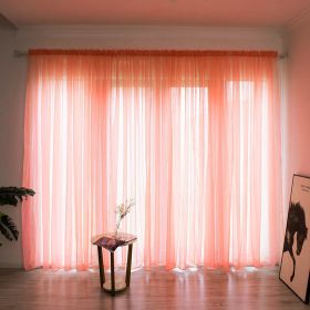 Simple And Modern Balcony Solid Color Gauze Curtain (Option: Orange-2x2.7Hook)