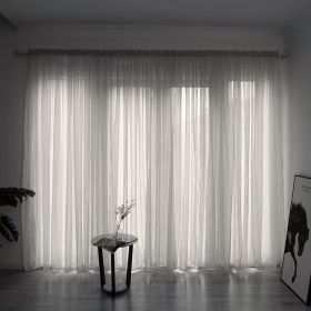 Simple And Modern Balcony Solid Color Gauze Curtain (Option: Silver-2x2.7Hook)