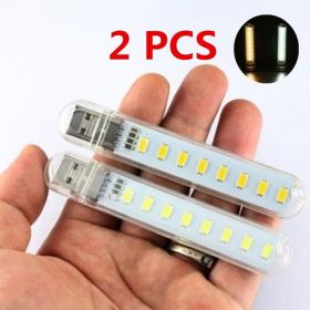 LED Light Mobile Power Dormitory Light Portable Double-sided Light (Option: Positive white light-2PCS-USB)