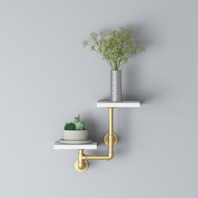 Port Style Water Pipe Storage Rack Partition (Option: Gold Paired White Noodle-Double headed)