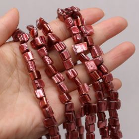 Natural Cow Head Shell Beads Beads DIY Jewelry Accessories (Color: Red)