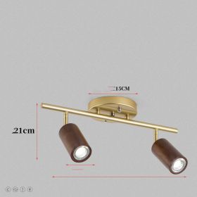 Ceiling Lamp Household Surface Mounted Downlight (Option: Doubleheaded walnut-Without light source)