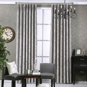 Solid Color Simple Modern Light Luxury Living Room Chenille Blackout Curtains (Option: Grey-1mx2.7m)