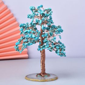 Natural Crystal Crushed Stone Fortune Tree Ornaments (Option: Turquoise)