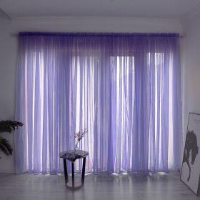 Simple And Modern Balcony Solid Color Gauze Curtain (Option: Purple-2x2.7Hook)