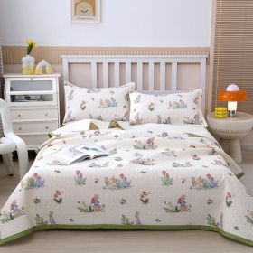 New Cotton Bed Cover Three-piece Set (Option: Mushroom house-Three piece set 230x250cm)