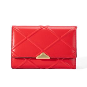 Women's Fashion Diamond Triangle Wallet (Color: Red)