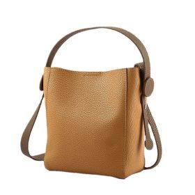 Genuine Leather Crossbody Shoulder Bag (Option: Clay brown)