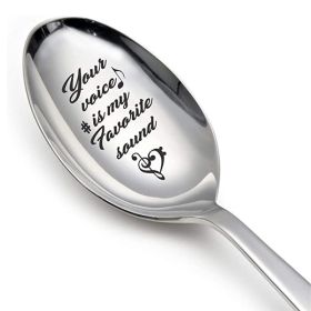 Valentine's Day Gift Engraved Stainless Steel Long-handled Spoon (Option: 9 Style)