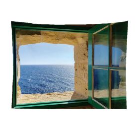 False Window Window Scenery Background Cloth (Option: Blue sea-150x200cm)