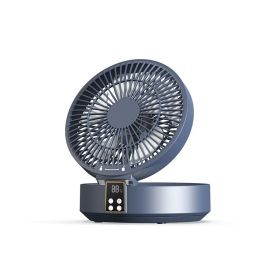 Desktop Shaking Head Folding Fan (Option: Blue-USB)